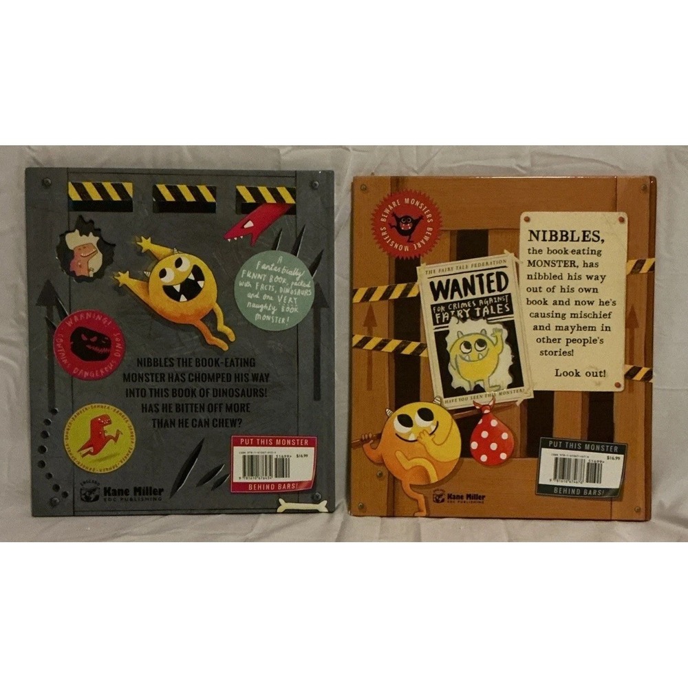 Nibbles The Book Monster Books Flaps Funny Bedtime Kids Hardback, Lot Of 2 - Picture 5 of 13